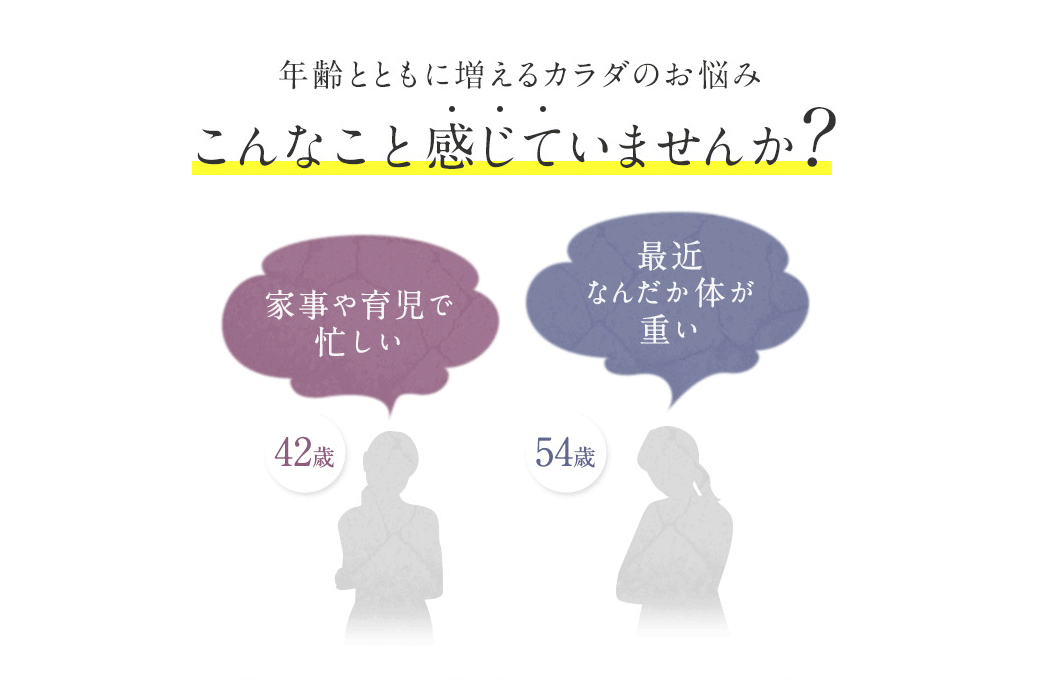 年齢とともに増えるカラダのお悩み こんなこと感じていませんか?