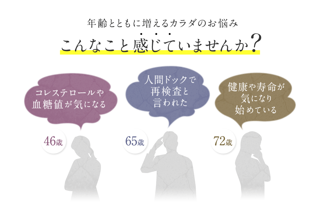 年齢とともに増えるカラダのお悩み こんなこと感じていませんか?